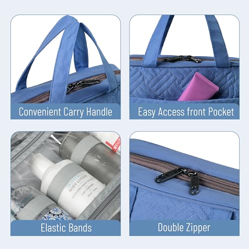 Ms. Pen- Travel Toiletry Bag Organizers, Teal | Makeup Travel Bag for Toiletries with Hanging Hook, Water-Resistant