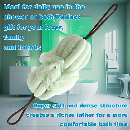 Large 85g Green Bath Loofah Sponge Loofa Luffas Shower Puff Pouf Ball Exfoliating Body Back Scrubber for Men&Women - style: Style 5