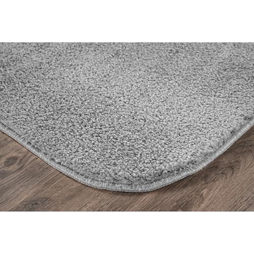 Garland Rug Sedona Bath Rug, Extra Soft Absorbent Plush Bath Rugs, Non-Slip, Quick Drying, Machine Washable, Plush Comfort for Bathroom Floor, Tub and Shower, 21" x 34", Silver - color: Silver, size: 1'9" x 2'10" (Rectangular)