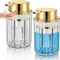 Potchen 2 Pcs Refillable Foaming Hand Soap Dispenser 10 oz Plastic Dispenser Pump Lotion Foaming with Silver Pump for Bathroom Vanities Kitchen(Gold) - color: Gold