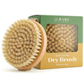 Bare Botanics Dry Brushing Body Brush for Lymphatic Drainage | Medium Firmness Cruelty Free Natural Boar Bristles Improves Circulation and Gently Exfoliates | Ergonomic Elastic Strap - size: Palm Dry Brush