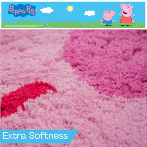 Peppa Pig 100% Cotton Non Slip Plush Bathroom Mat Rug (Officially Licensed Product) By Franco - color: Peppa Pig