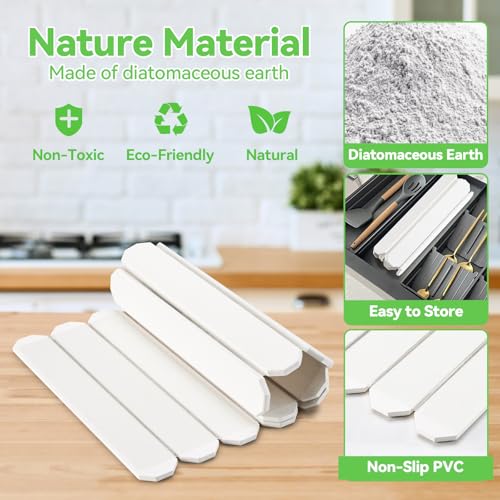 Large Stone Drying Mat for Kitchen Counter, Collapsible Quick Dry Stone Bath Mats for Bathroom, Trapezoidal Absorbent Diatomaceous Earth Dish Stone Mat for Dishes Cookware Countertop, 23.23''x15.4''