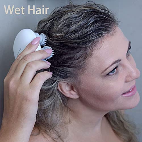 Electric Scalp Massager, Head Scratcher Mimics Four-Finger Kneading Massage, Rechargeable & Waterproof, Pets Massager - color: White, size: Standard