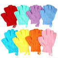 Bath Gloves,16 Pcs Exfoliating Bath Gloves,Body Scrub Gloves with Hanging Loop for Beauty Spa Massage Skin Shower Body Scrubber-8 Colors - style: With Hanging Loop