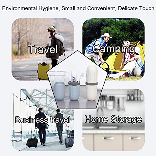 Portable Travel Toothbrush Case,3 in 1 Toothpaste Travel Case Holder Hard Plastic Tooth Brush Container Toothbrush Storage Box for Travel,Business,Home,Camping, School Supplies (Yellow)