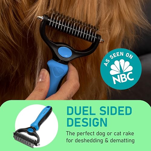 Maxpower Planet Pet Grooming Rake and Dematting Comb for Dogs - Dog Grooming Supplies, Undercoat Rake for Dogs, Cats - Extra-Wide Deshedding Dog Brush, Deshedder Comb for Long Hair - Reduce Shedding - color: C - Rake and Comb Kit (Best Value), size: Large
