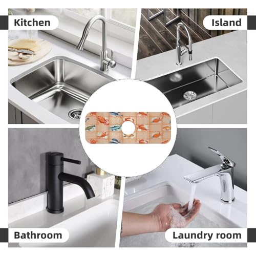 On The Cape Coastal Summer Kitchen sink faucet pad, strong water absorption, anti slip, easy to clean, very suitable for splash and drip prevention, suitable for kitchens and bathrooms - color: On The Cape Coastal Summer