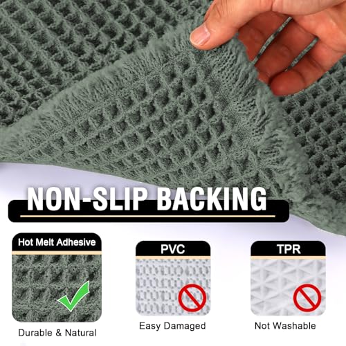 H.VERSAILTEX Upgraded Waffle Bath Mat Super Absorbent Non Slip Bath Rugs for Bathroom Floor Machine Washable Dry Fast Bathroom Rugs for Beside Tub, 20" x 32", Lichen - color: Lichen, size: 20" x 32"