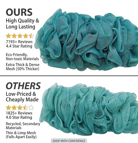 Back Scrubber for Shower, Loofah Long Handle Bath Body Brush, Soft Nylon Mesh Sponge On a Stick for Shower Men Women Kids Elderly, Exfoliating Scrub Cleaning Luffa for All Kinds of Skin(Blue) - color: Blue