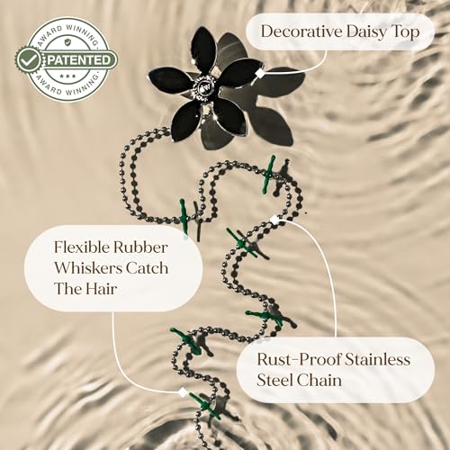 DrainWig Shower Drain Hair Catcher – Disposable Bathroom Hair Trap, Easy to Install in Shower Drain Cover, Helps Prevent Clogs – As Seen on Shark Tank – Silver Flower (4-Pack) - color: Silver Flower, size: 4 Count