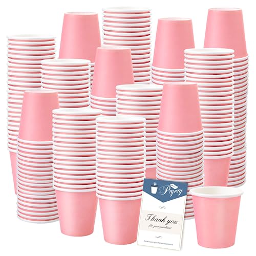 Paper Cups, 300 Pack of 3oz Pink Disposable Bathroom Cups, Ideal for Home, Travel, Party, Picnic and BBQ - color: Pink, size: 300 Count