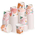 WRAPAHOLIC 3oz Dinosaur Birthday Paper Cups - 100 Pack Disposable Bathroom Cups with Baby Dinosaur 4 Design, Small Mouthwash Cup for Toothbrush Rinse, Home Bathroom and Baby Girl Shower - color: Pink Dinosaur 4 Design