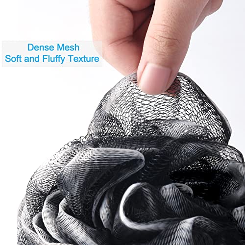 AmazerBath Loofah Sponge 75g/Piece, Loofah for Men Body Scrubber - Bath Sponge Loofa Set of 4 Black (Large) - style: Black