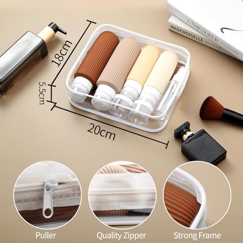 Mrsdry 16 Pack Travel Bottles for Toiletries, 6oz Silicone, Leak Proof, Reusable, Oval, Perfect for Travel, Vacation, Plane Trip, Camp - color: Cream, size: Large