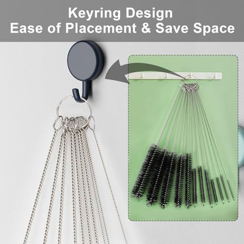 Ixiaoyoo 12 Pcs Straw Cleaner Brushes Set, 8.2 Inch Nylon Cleaning Brush | Black Tube Cleaner Brushes for Tumbler, Sippy Cup, Water Bottles, Hummingbird Feeders, Pipes, Sink Drain & Pet Waterers - color: 8.2 Inch Black Cleaning Brushes