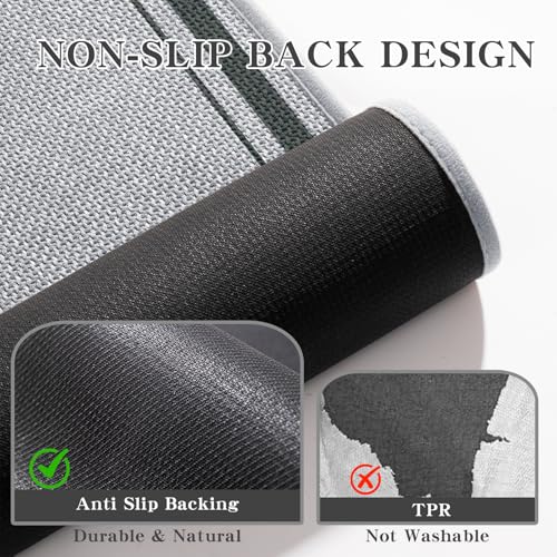 chakme 2 Piece Bathroom Rug Set, Ultra Thin Bath Mat,Absorbent, Non Slip, Machine Washable, Light Grey, 17"x24"+Toilet Mat - color: Light Grey, size: 2-Piece (17" x 24" + Contour Mat)