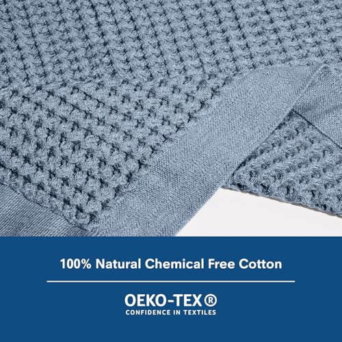 ONSEN Supima Cotton Waffle Bath Mat – Bathroom Rug, Washable Rug, Bathroom Floor Mat – Ultra-Absorbent, Quick-Dry, Soft & Durable Luxury Cotton - Denim, 20x30 in - color: Denim