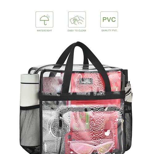 MAY TREE Clear Bag for Stadium Events, 12x6x12 Clear Tote Bag with Removable Strap, Transparent Bag for Concert Sports Gym, Leopard-Strap - color: Leopard-Strap