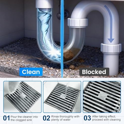 3PCS 2026 New Multi-functional Wild Tornado Pipe Dredge,Powerful Sink Cleaner Powder Fast Foaming for Kitchen Toilet Pipeline Quick Cleaning Tool