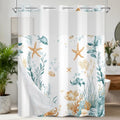 Hook-Free Ocean Shower Curtain with Translucent Top Window, Shower Curtain with Snap in Liner and Weighed Hem, Waterproof Bathroom Shower Curtains, Ocean Themed Bathroom Decor, 71x74 Inch - color: Enchanted Undersea