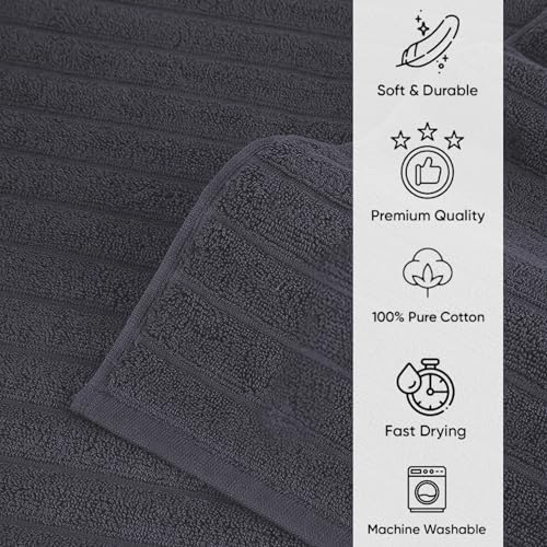 Classic Turkish Towels CTT - 2 Piece Bathroom Rugs Set, 100% Cotton Bath Mats, Comfy & Highly Absorbent Bathroom Floor Mats, Machine Washable | 20"x32" (Grey) - color: Grey
