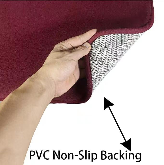 Madeals Memory Foam Bathroom Toilet Rug Set 4 Piece with Toilet Lid Cover and Tank Covers Burgundy - color: Burgundy