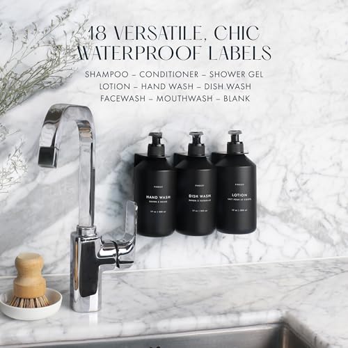 No Drill Wall Mount Shampoo and Conditioner Dispenser for Shower Gel Body Wash Soap Bottle Container Pump Black Refillable 3 Chamber Bottles, Bathroom Shampoo Dispenser for Shower Set Wall Mounted - color: Sophisticated Black