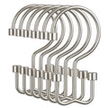 Amazer Nickel Shower Curtain Hooks, 12PCS Minimalist Simple Double Shower Curtain Rings, Rust-Resistant Metal Shower Hooks, Cylinders Shower Rings for Bathroom Shower Rods Curtains - color: Nickel, style: Cylinders - Double Hooks