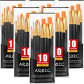 AROIC Acrylic Paint Brushes, 6 Packs / 60 pcs Nylon Hair Paint Brush Set for All Purpose Oil Watercolor Painting Artist Professional Kits (Black) - size: 60pcs-balck