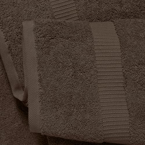 SALBAKOS 100% Turkish Cotton Bath Towel Set of 4, 27x54 inch | Premium Quality | Hotel & Spa Collection | Soft, Super Absorbent, Long Lasting Bath Towels | Made in Turkey (Chocolate, 4 Bath Towels) - color: Chocolate, size: 4 Bath Towels