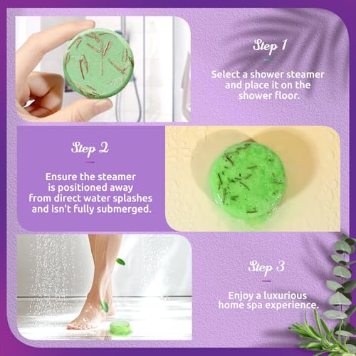 Shower Steamers Aromatherapy-8 Pack Shower Bombs with Essential Oils, Mothers Day Gifts for Mom Wife, Birthday Gifts for Women Self Care Relaxation Home SPA Teacher Appreciation Gift (Deep Purple) - color: Deep Purple