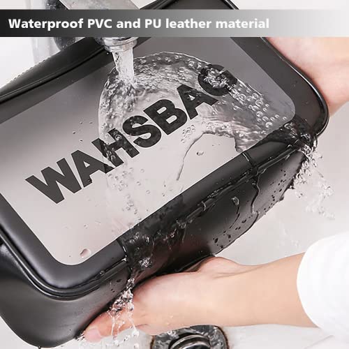 DAPOWER Travel Toiletry Bag for Women and Men, Matte Translucent Toiletry Bag with Handy Handle, Makeup Cosmetic Organizer Bag for Travel Toiletries Accessories (Black-XL) - color: Black-XL