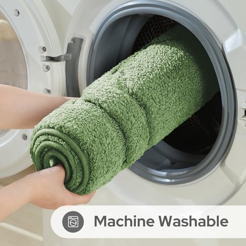 HOMEIDEAS Bathroom Rugs Sets 2 Piece, Extra Soft and Absorbent Microfiber Plush Bath Mat with Non Slip Backing(Sage Green) - color: Sage Green