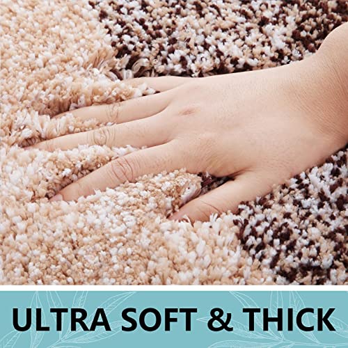 Arotive Bathroom Rugs Sets 2 Piece, Soft Absorbent Microfiber Bath Mats and U-Shaped Contour Toilet Rug, Machine Washable Dry Bath Mats for Bathroom, 24x16 and 24x20, Brown - color: Brown, size: 24" X 16" + U Shape 24" X 20"