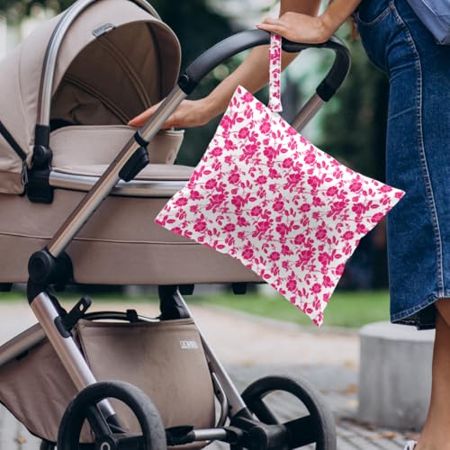 4 Pack Rose Floral Wet Bag Waterproof Washable Reusable Wet Dry Bag for Swimsuit Clothes Cloth Diaper Travel Beach Pool Yoga Gym Toiletries Gift for Women Sister Coworker Birthday Christmas - color: Colorful Flowers 332