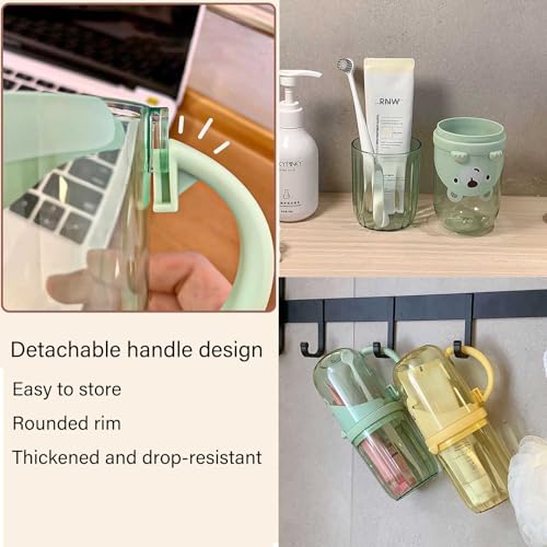 Cute Toothbrush Travel Case for Kids with Detachable Handle, Portable Cute Toothbrush Holder, Multifuction Toothbrushes Toothpaste Storage Box for Camping Travel or Home Use (Green) - color: Green
