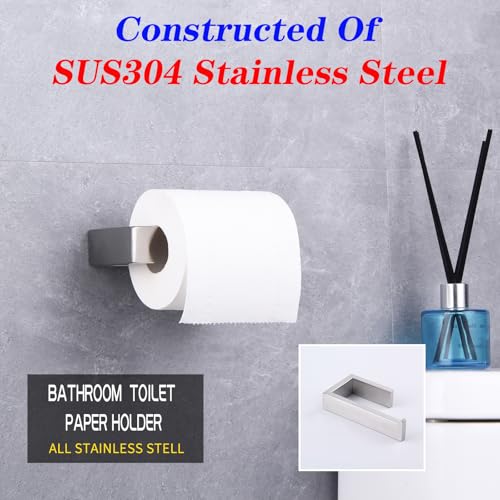 GERZWY Bathroom Toilet Paper Holder Brushed SUS 304 Stainless Steel Paper Towel Dispenser Tissue Roll Hanger Wall Mounted HG1718-LS - color: Brushed