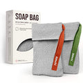 ZOMCHI Soap Saver Bags for Bar Soap, 2 Pack, Gentle Texture Grey | Nylon Mesh Helps Create Rich Lather, Hanging Loop, Quick Drying Design, Roomy Pouch For Bath And Shower Routines - style: Gentle Exfoliating