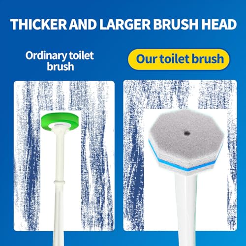 Disposable Toilet Brush Cleaning System with 50pcs Refills Pads Replacement Heads, Toilet Cleaning Stick, Wall Mounted Toliet Wand Kit Bathroom Maintenance, Toilet Bowl Cleaner Wands Holder and Set - style: Toilet brush + 50 refills