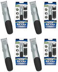 Wahl Groomsman Battery Operated Facial Hair Trimmer for Beard & Mustache Trimming Including Light Detailing and Body Grooming – Model 9906-717V,(Pack of 4) - color: Silver, size: 1 Count (Pack of 4)