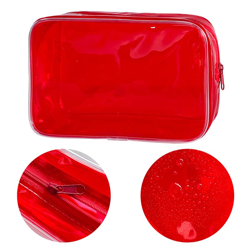 Neon TSA Approved Clear Toiletry Pouch, 7"x2.3"x4.7" Size, PVC Travel Makeup Bags for Toiletries, Transparent Cosmetic Bag for Women and Men Small (green) - color: green