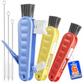 6 Pack Holikme 4 in 1 Cup Lid Cleaning Brush Set with 3 Straws, Multifunctional Bottle Brush, Silicone Cup Lid Gap Cleaner, Bristle Crevice Cleaning Brush, Blue & Yellow & Red - color: Blue & Yellow & Red