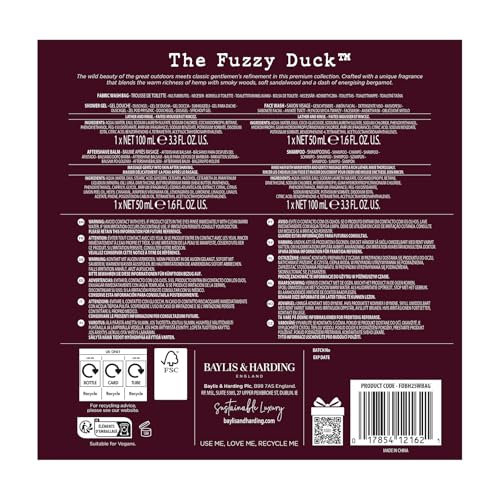 Baylis & Harding The Fuzzy Duck Luxury Wash Bag, Gift Set For Men - size: 9.8 Ounce (Pack of 1)