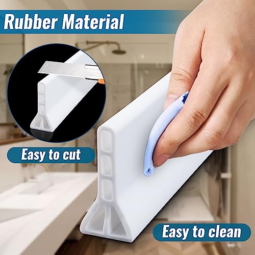 3" High Shower Threshold Water Dam 120" Long Collapsible Shower Water Splash Guard Self-adhesive Shower Barrier Bath Water Stopper To Keep Dry and Wet Separation Bathroom Kitchen (10Ft) - style: 10 ft
