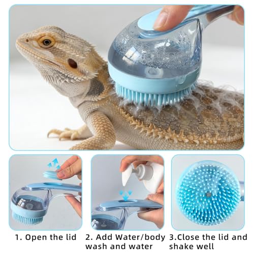 Foldable Bearded Dragon Pool Bathtub, Reptile Bath Pool Bearded Dragon Swimming Pool with Brush Gloves Reptile Accessories Swimming Pool for Turtle Lizard Small Pets - size: Reptile Pool