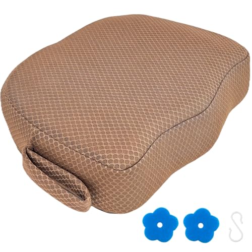 AEROiVi Hot Tub Booster Seat for Adults, 5 Inch Thick Supportive Cushion with Non-Slip Bottom, Weighted for Quick Sink Without Float, Spa Booster Seat for Hot Tub (Including Inflatable), Pool, Bathtub - color: Brown