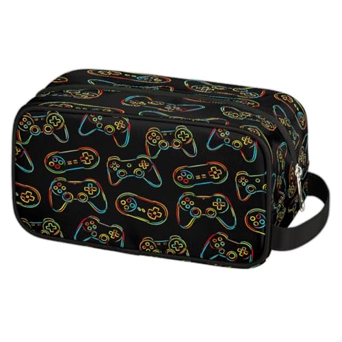 Travel Toiletry Bag for Boys Kids - Colorful Game Controller Waterproof Hanging Cosmetic Hygiene Bags Lightweight Large Shave Kit for Toiletries Accessories Bathroom Stuff, Gifts for Men - color: Colorful Game Controller