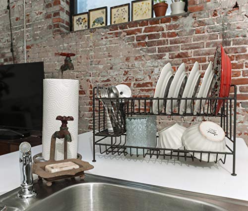 Creative Co-Op Rustic Metal Soap Dish with Faucet - color: Rust, style: Soap Dish