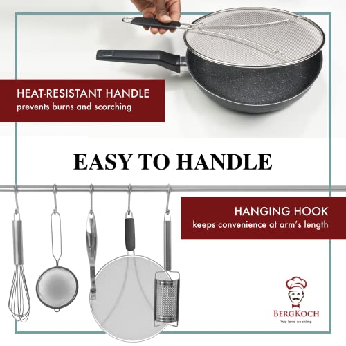 Splatter Screen for Frying Pan - 13 Inch Stainless Steel Grease Splatter Guard - Cover Oil Splash when Sizzling Bacon, Cooking Fried Chicken or Popcorn - size: 13 Inch